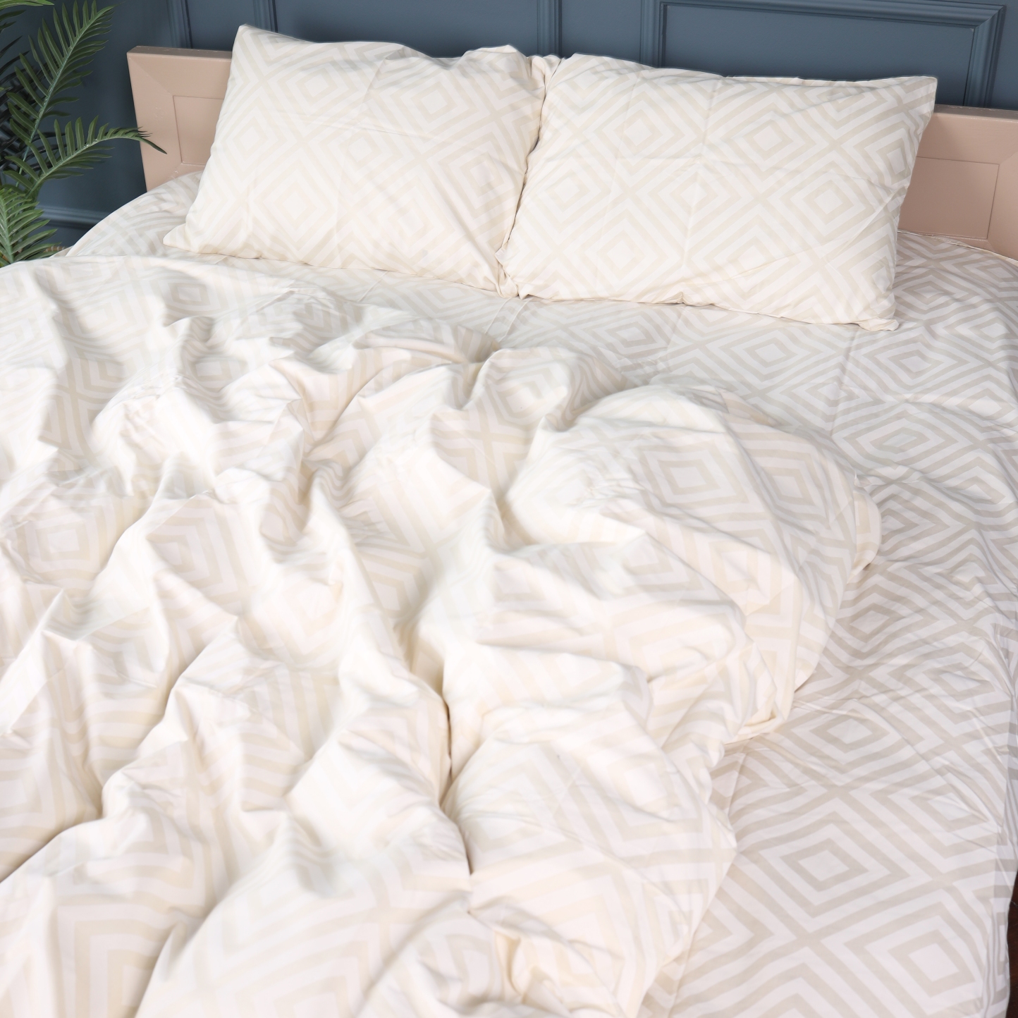 Комплект постільної білизни MirSon Бязь 17-0623 Geometry Creamy 2x143x210 см (2200008198305) - Фото 1