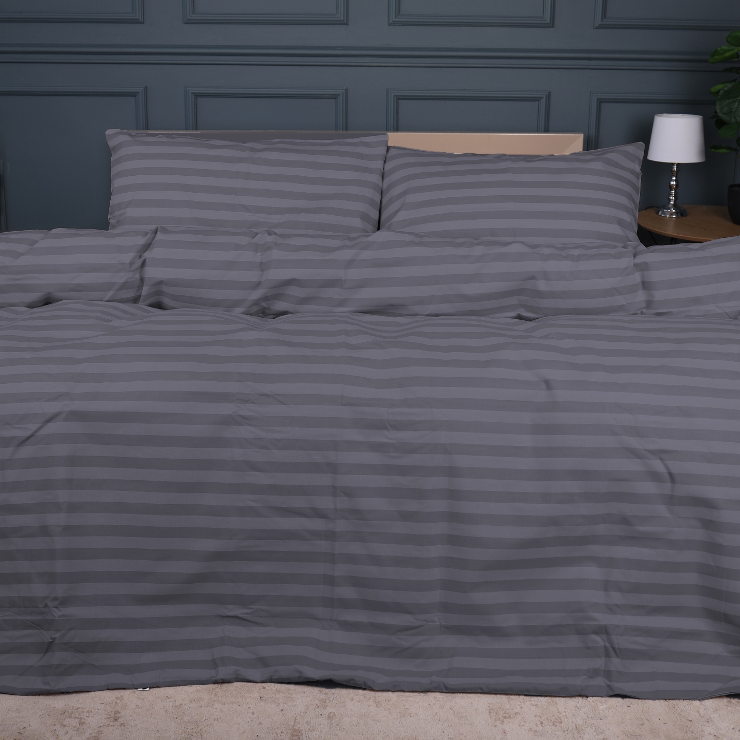Комплект постільної білизни MirSon 2х143х210 Ranforce Elite 17-0601 Stripe Gray Ранфорс (2200008049614) - Фото 1