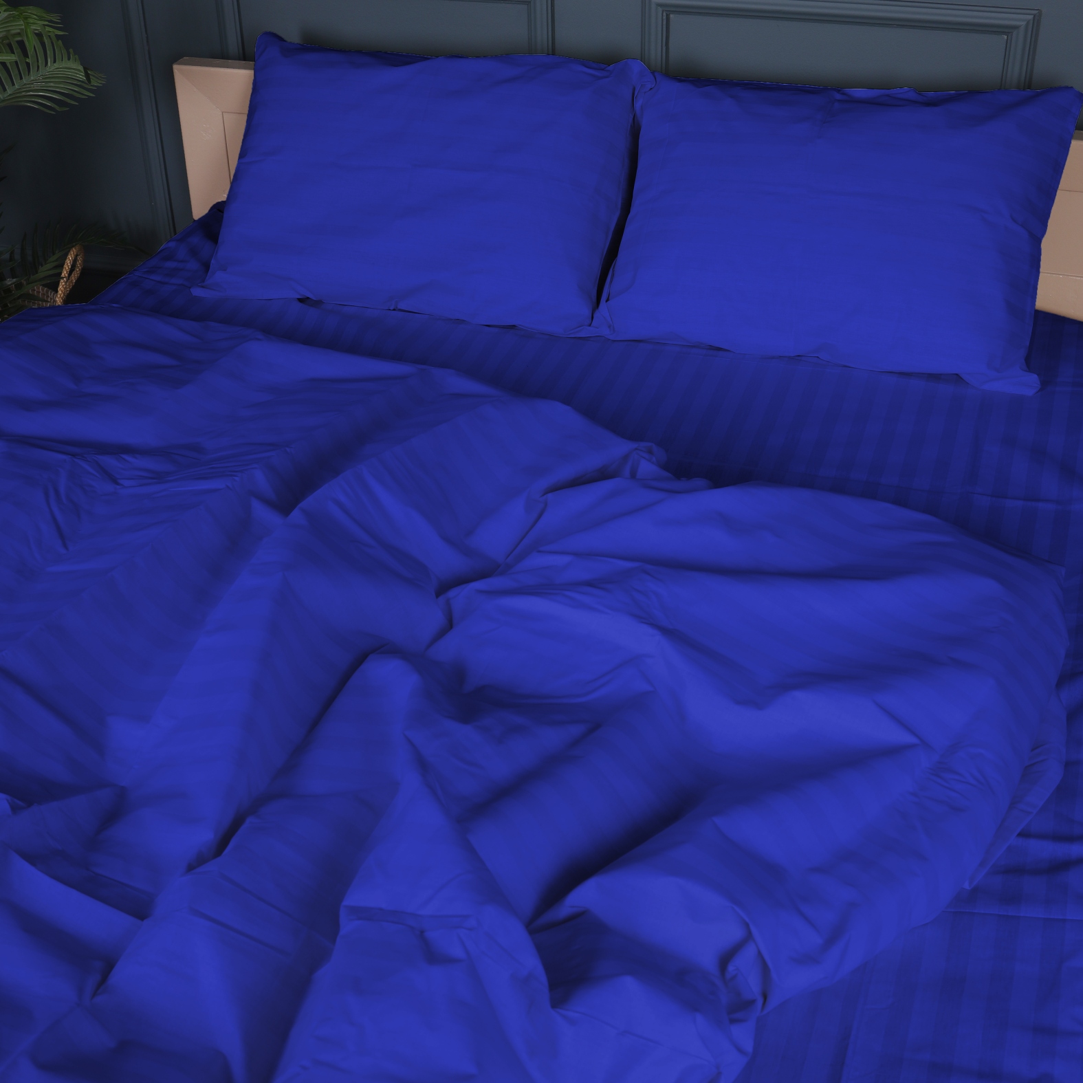 Комплект постільної білизни MirSon 143x210 17-0609 Stripe Blue Бязь (2200008055097) - Фото 1