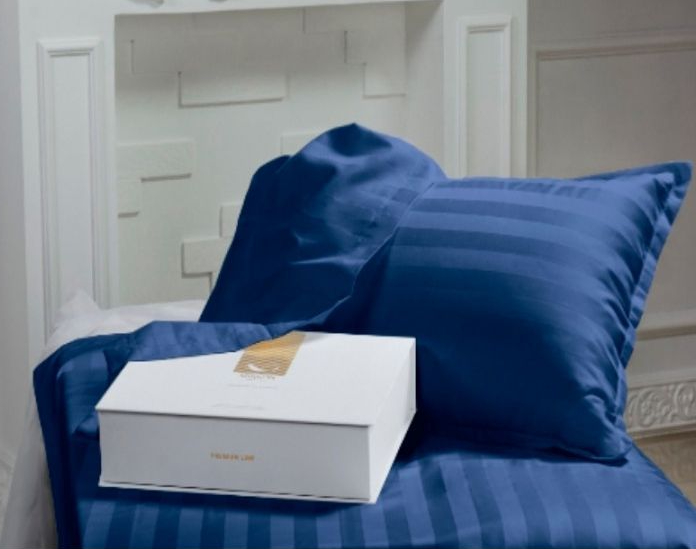 Комплект постільної білизни MirSon Сатин-страйп Blue Sea 160х220 см (2200001478923) - Фото 1