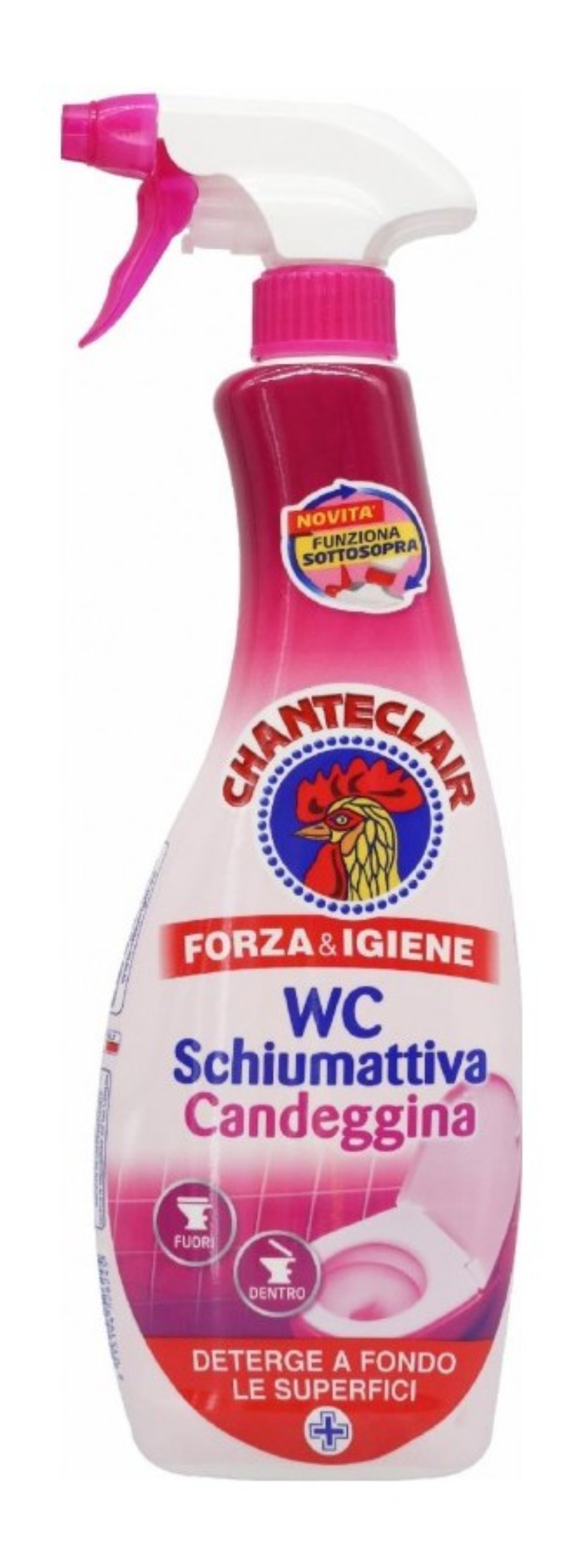 Засіб для чищення унітазу ChanteClair спрей піна з хлором, відбілююча, 625 мл - Фото 1
