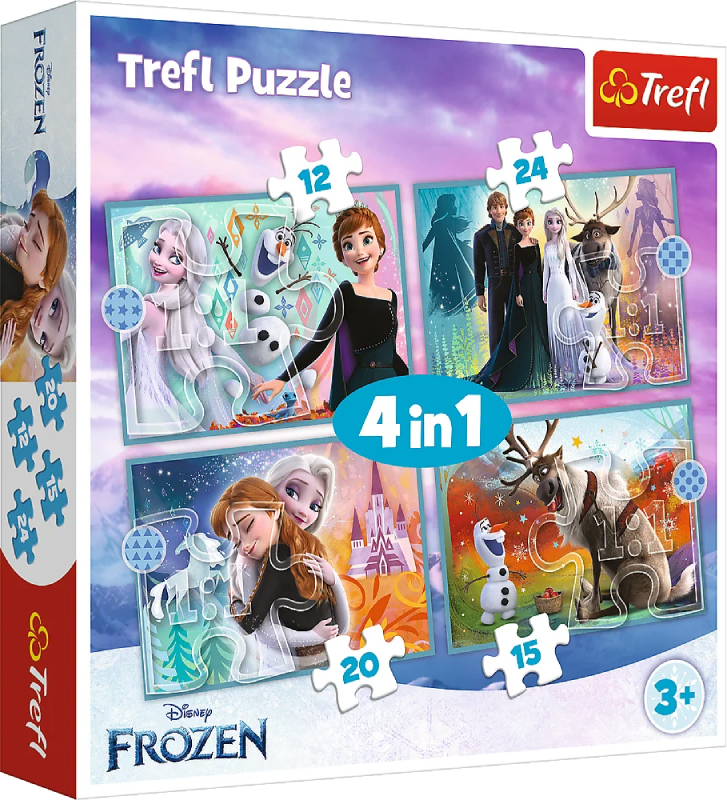 Пазлы (3-4 года) Trefl 4в1 Frozen Удивительный мир Ледяного сердца (43816) - Фото 1