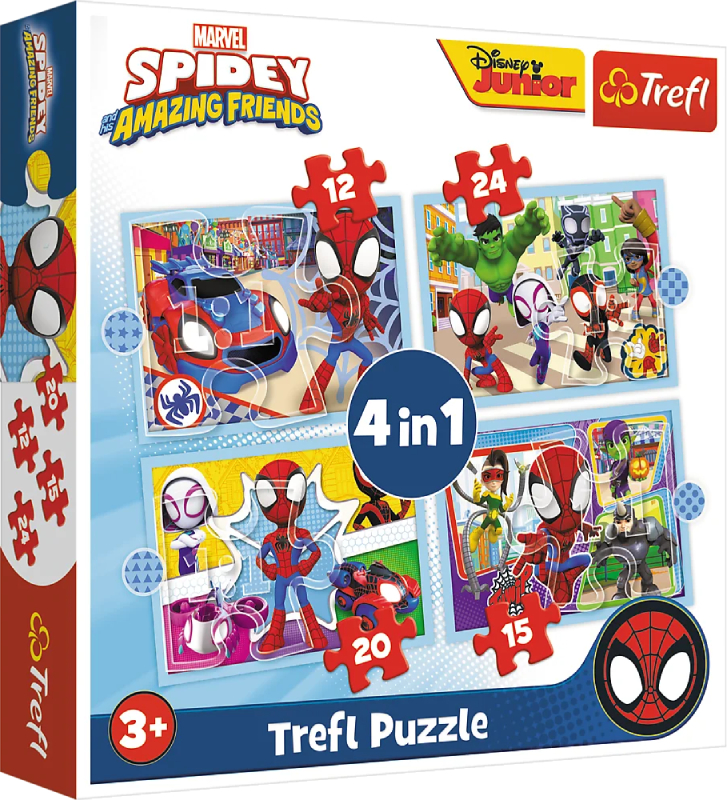 Пазлы (3-4 года) Trefl 4в1 Spiderman Команда Спайда (46114) - Фото 1
