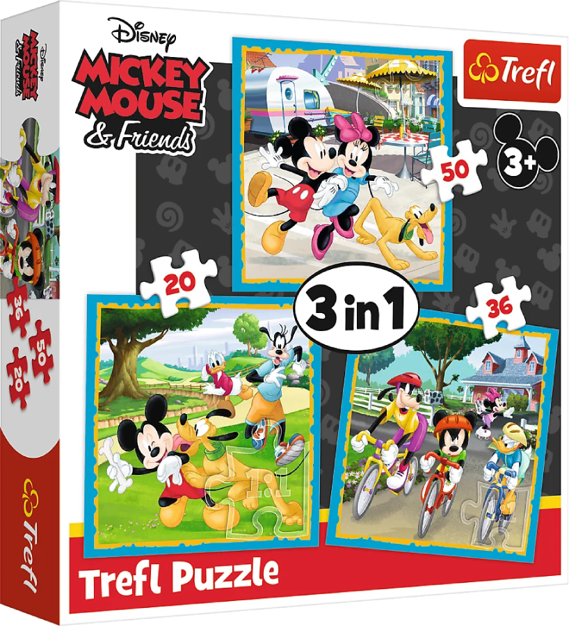Пазлы (3-4 года) Trefl 3в1 Mickey&friends Микки с друзьями (48460) - Фото 1