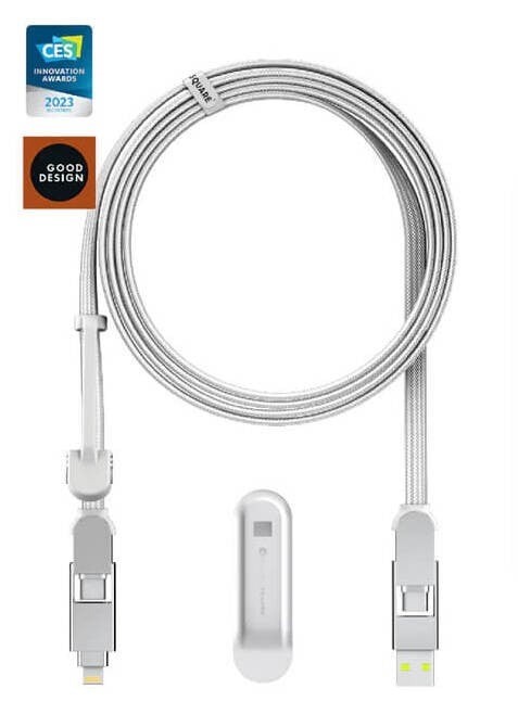Кабель синхронізації даних Rolling Square 6in1, inCharge XL 2 м White (XLM02R) - Фото 1