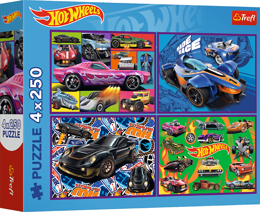 Купити Пазли (8 +) Trefl Hot Wheels Гоновчний автомобіль 4x250 ел. (33127) - Фото 1 Пазли (8 +) Trefl Hot Wheels Гоновчний автомобіль 4x250 ел. (33127) - Фото 1