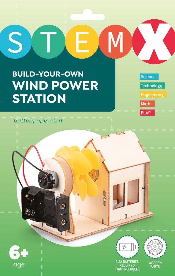 Купити Дерев'яний конструктор STEAM на батарейках вітряна станція (73667) - Фото 1 Дерев'яний конструктор STEAM на батарейках вітряна станція (73667) - Фото 1