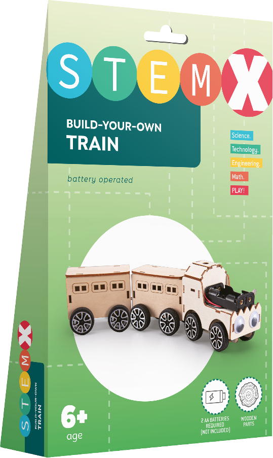 Купити Дерев'яний конструктор STEAM на батарейках поїзд (73681) - Фото 1 Дерев'яний конструктор STEAM на батарейках поїзд (73681) - Фото 1