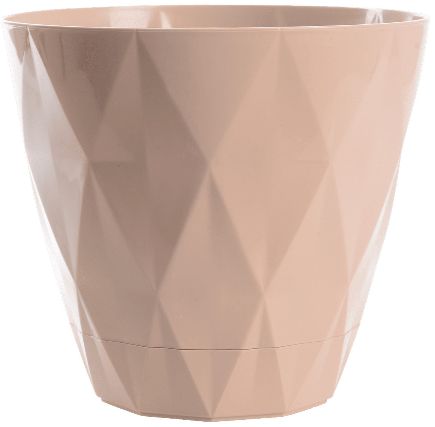 Вазон VIOLET HOUSE 0198 PRIZMA BEIGE с внутренним сливом воды 1.5 л - Фото 1