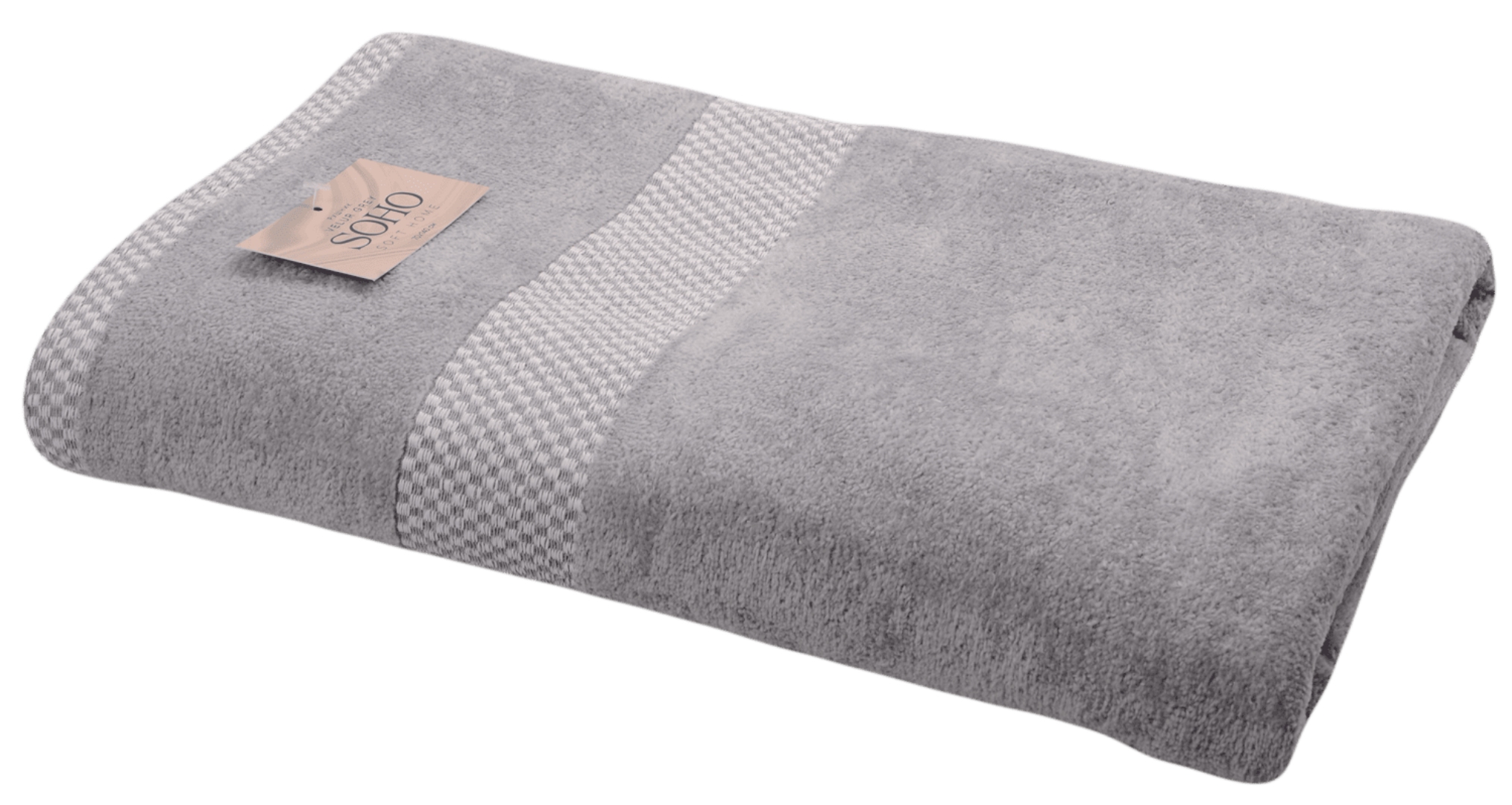 Рушник банний SOHO 70х140 бавовна 100% Velur Grey - Фото 1