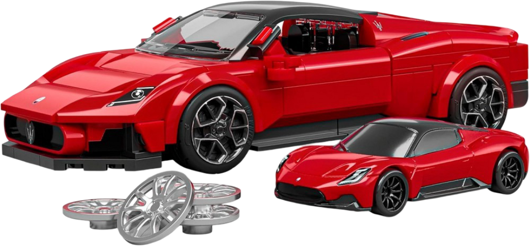 Коллекционная машинка-конструктор Hot Wheels Brick Shop Speed ​​Maserati 250 деталей (JFR90) - Фото 1