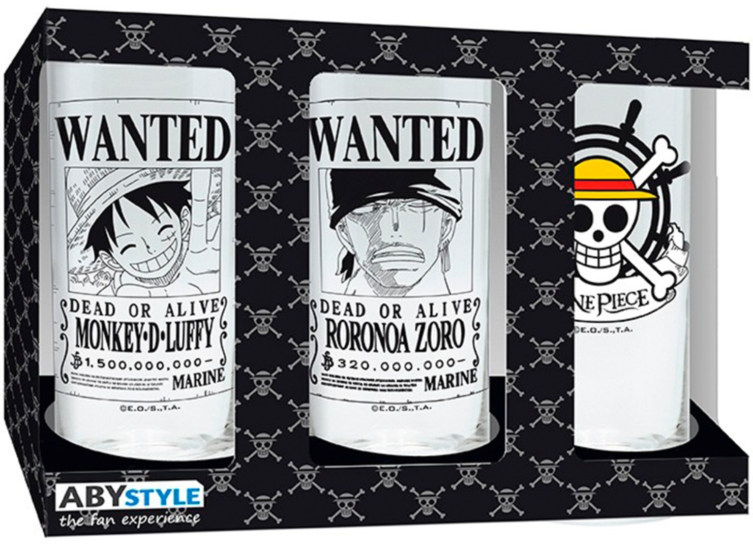 Набір склянок ABYstyle ONE PIECE Wanted posters 290 мл (ABYVER189) - Фото 1