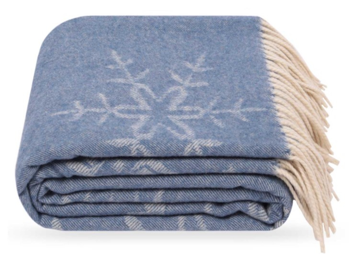 Плед полуторный Lanavitta Жакардовый Снежинка синий 150х200 (25384239) - Фото 1