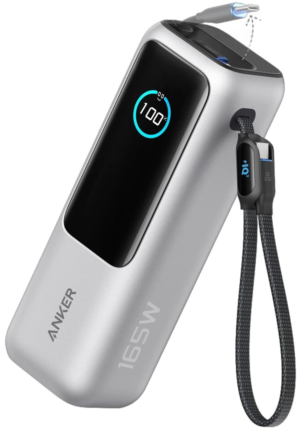 Батарея мобильная Anker 25000 mAh 165W PD Built-In Double USB-C Cables (A1695H41) - Фото 1