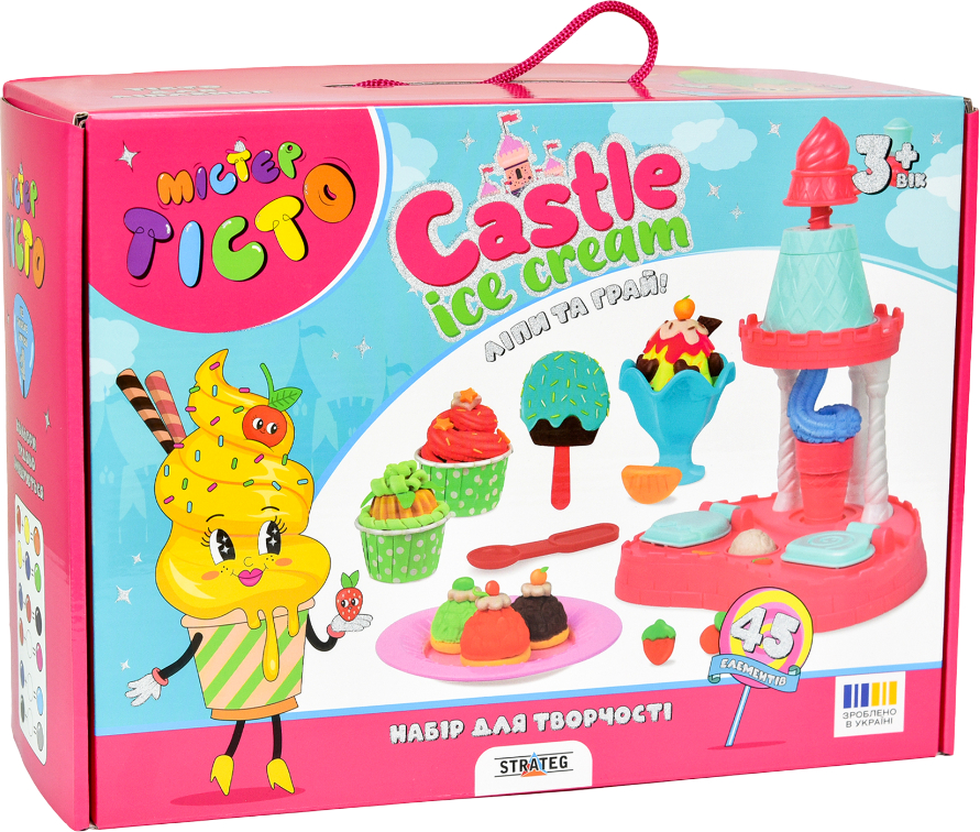 Лепка из теста Strateg Мистер тесто Castle Ice-Cream на украинском языке (41030) - Фото 1