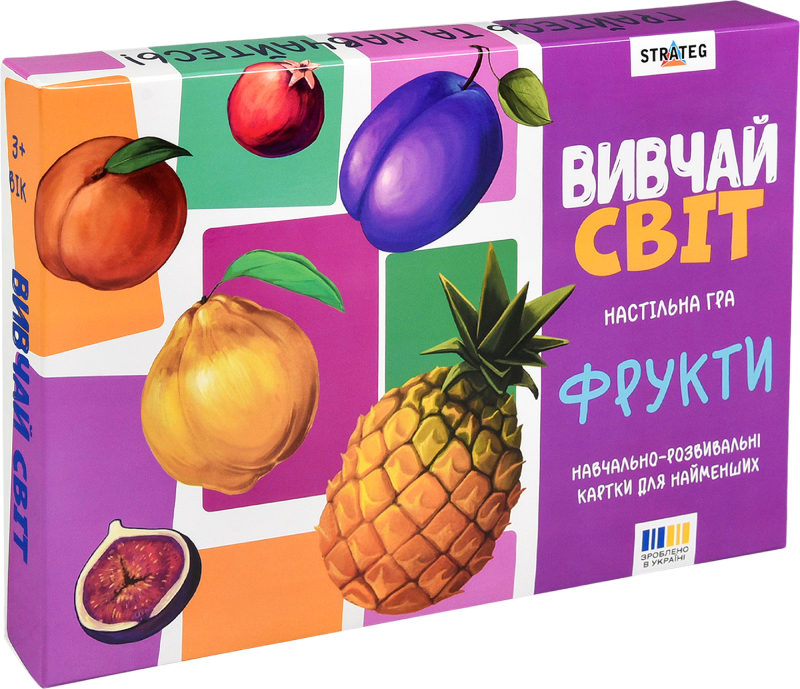 Настольная игра (3-4 года) Strateg Изучай мир. Фрукты на украинском языке (30805) - Фото 1