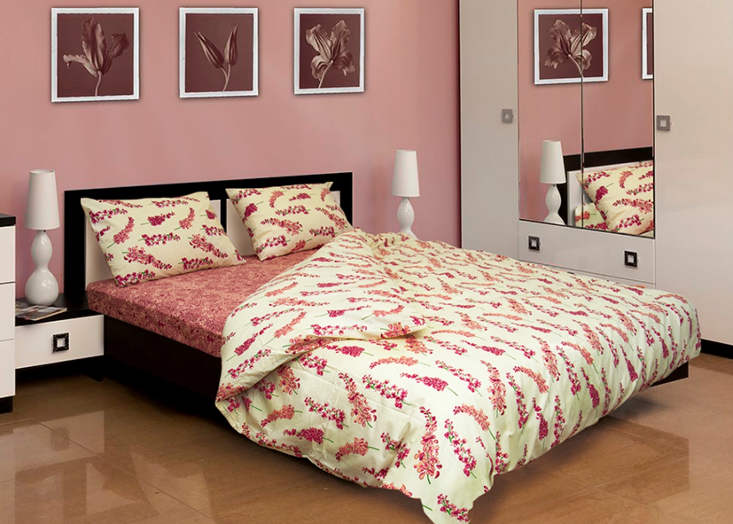 Комплект постільної білизни Zastelli Delphinium/Dentelle бязь 2х145х210 Різнокольоровий (10670) - Фото 1