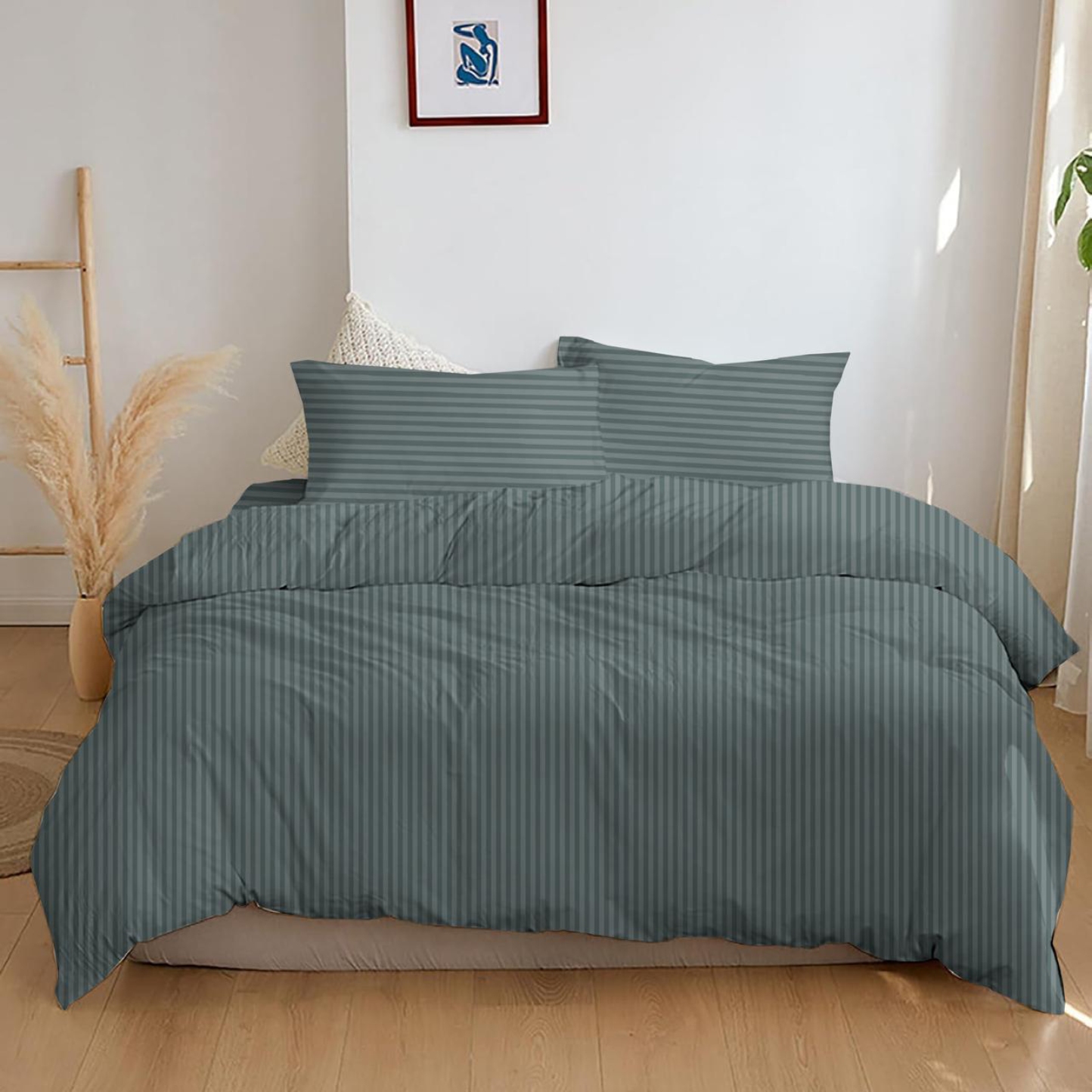 Комплект постільної білизни Zastelli 17-4405 Monument STRIPE 1 см бязь 200х220 Сірий (21840) - Фото 1