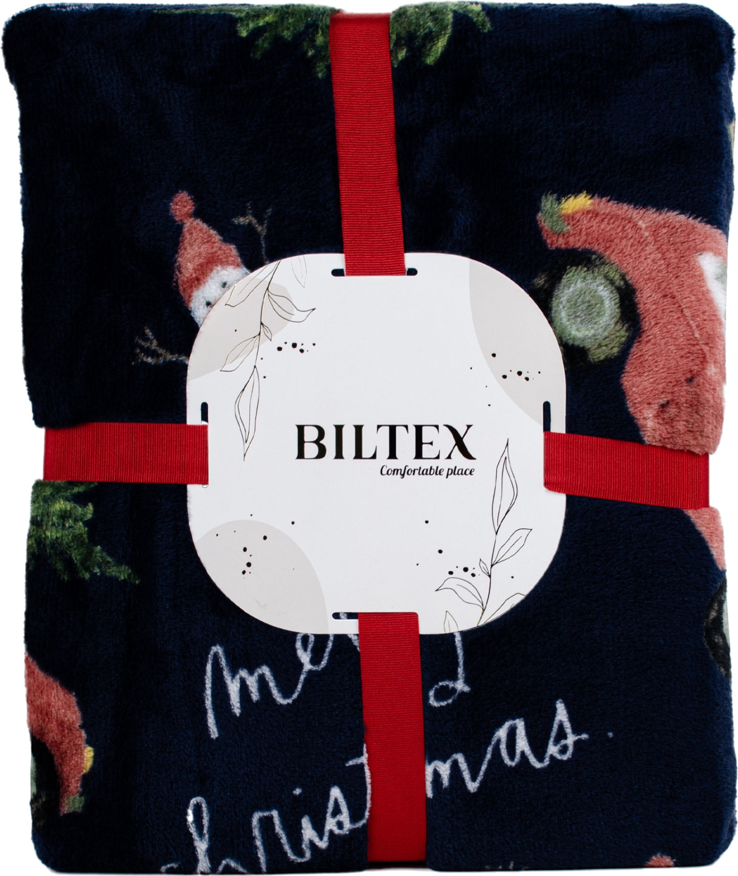Плед полуторный Biltex новогодний синий Holiday Haul 150х200 (4820298410482) - Фото 1
