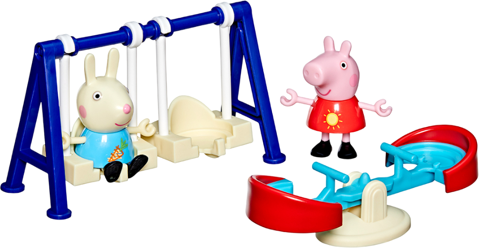 Набор игровых фигурок Peppa Pig FIGURINES серии Моменты с Пеппой – ПРИКЛЮЧЕНИЯ НА КАЧЕЛЯХ (G1857) - Фото 1