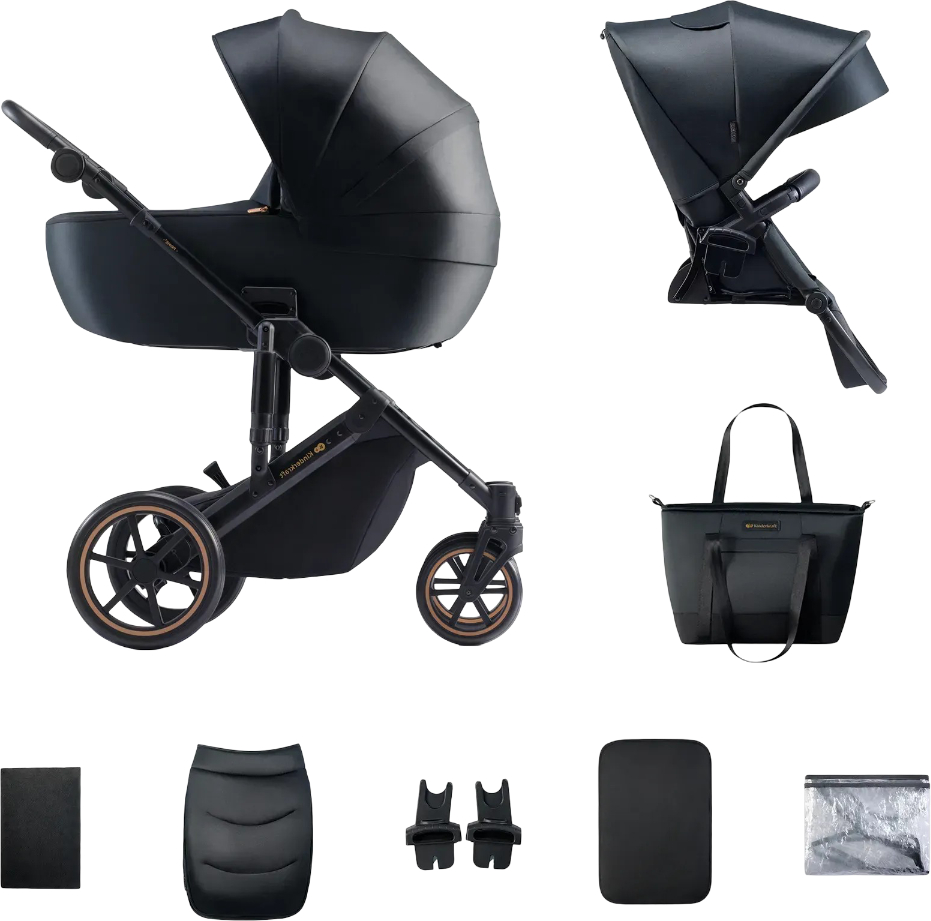Коляска универсальная 2 в 1 Kinderkraft Prime 2 Venezian Black (KSPRIM02BLK2000) - Фото 1