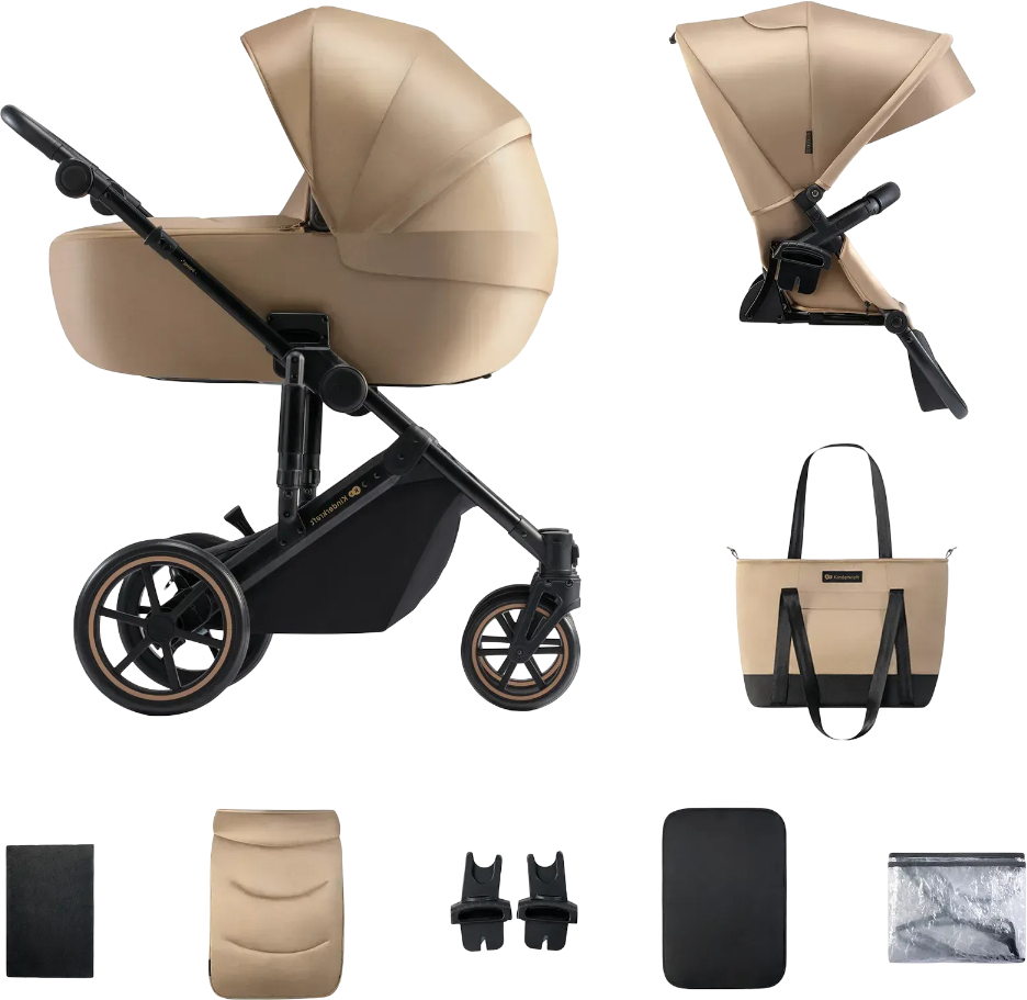 Коляска универсальная 2 в 1 Kinderkraft Prime 2 Sandrose Beige (KSPRIM02BEG2000) - Фото 1