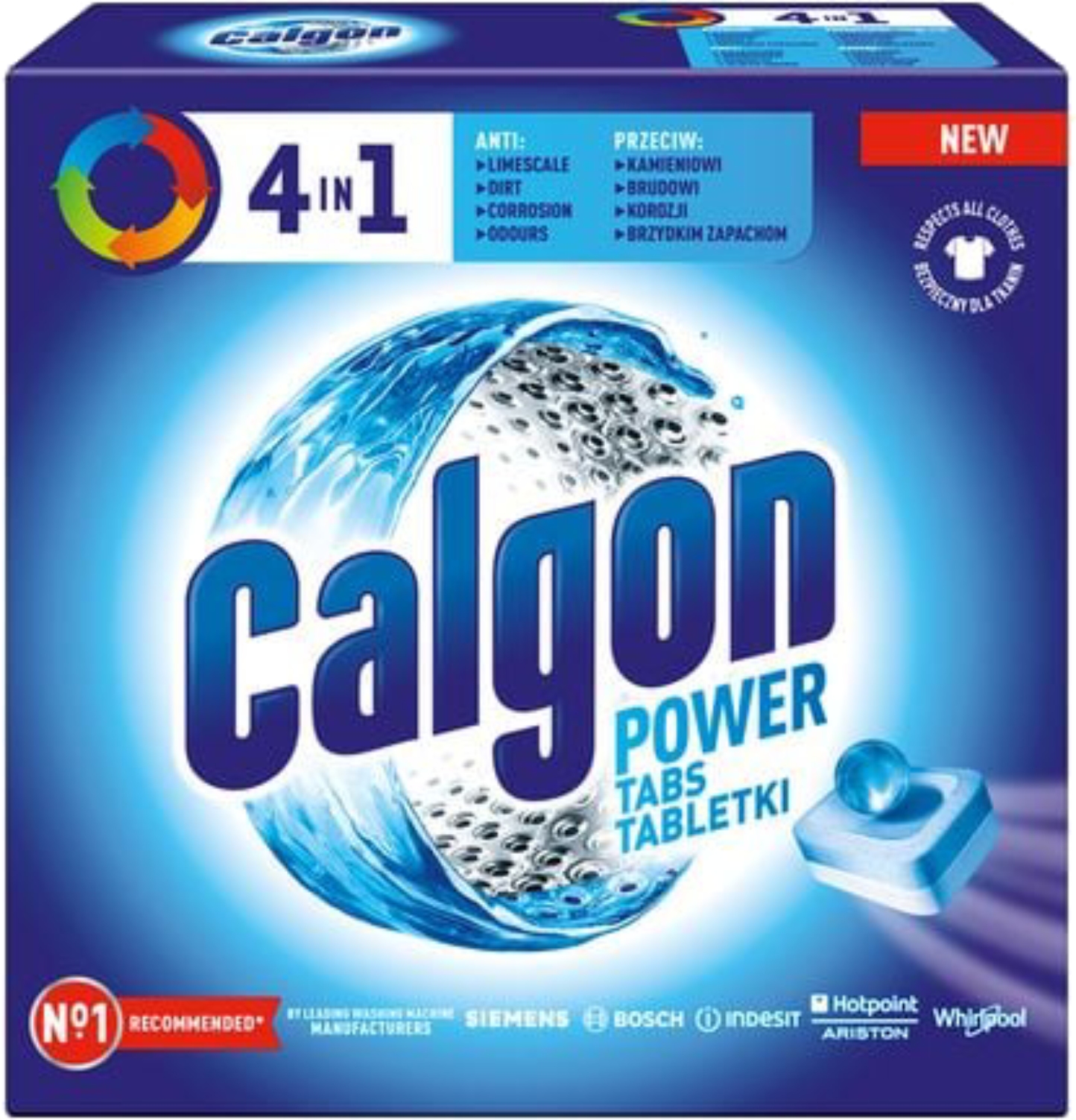 Средство от накипи для стиральных машин Calgon 4-в-1, для смягчения воды, 15 таблеток - Фото 1