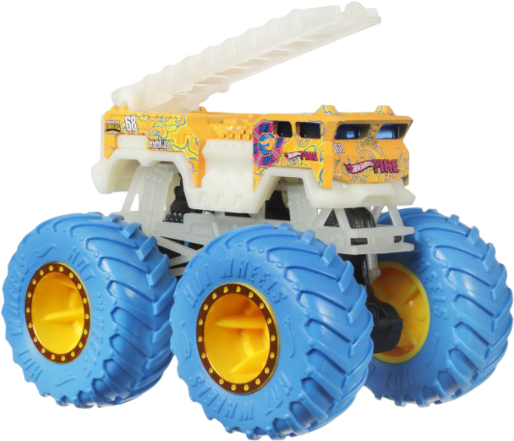 Базовая машинка Hot Wheels Светящиеся в темноте Monster Trucks в ассортименте (JFX08) - Фото 1