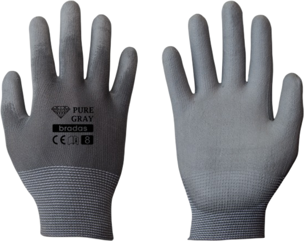 Купить Перчатки садовые BRADAS Pure Gray с ПУ-покрытием размер 9 12 пар Серые (RWPGY9) - Фото 1 Перчатки садовые BRADAS Pure Gray с ПУ-покрытием размер 9 12 пар Серые (RWPGY9) - Фото 1