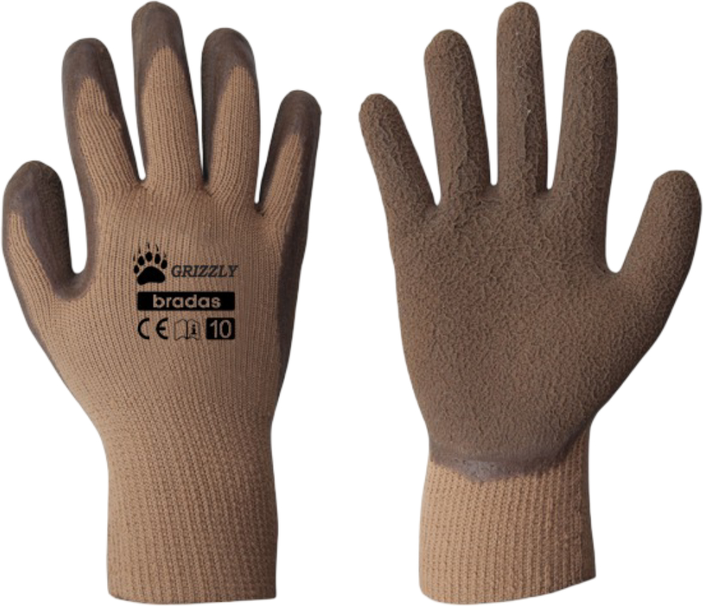 Купить Перчатки садовые BRADAS Grizzly с латексным покрытием, размер 11, 12 пар Коричневые (RWG11) - Фото 1 Перчатки садовые BRADAS Grizzly с латексным покрытием, размер 11, 12 пар Коричневые (RWG11) - Фото 1