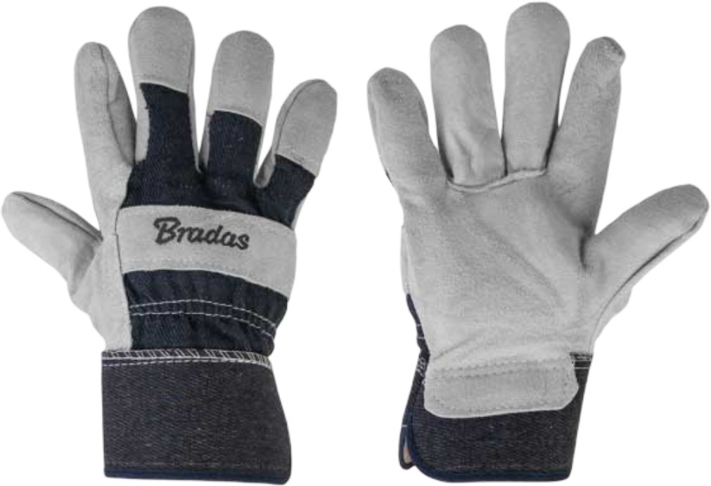 Купить Перчатки садовые BRADAS Iron Bull с натуральной телячьей кожи, размер 10.5, 1 пара Серые (RWIB105) - Фото 1 Перчатки садовые BRADAS Iron Bull с натуральной телячьей кожи, размер 10.5, 1 пара Серые (RWIB105) - Фото 1