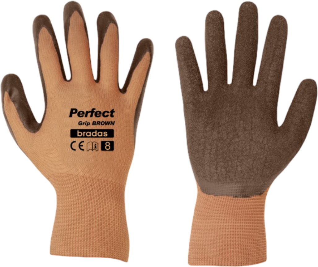 Купить Перчатки садовые BRADAS Perfect Grip Brown с латексным покрытием, размер 8, 12 пар Коричневые (RWPGBR8) - Фото 1 Перчатки садовые BRADAS Perfect Grip Brown с латексным покрытием, размер 8, 12 пар Коричневые (RWPGBR8) - Фото 1