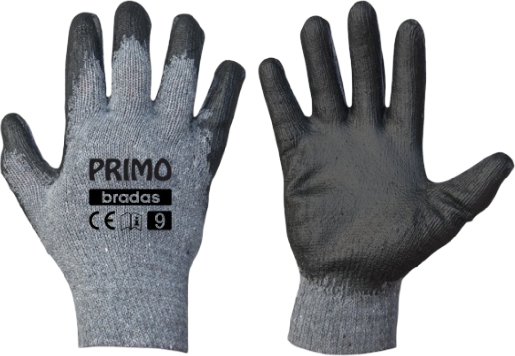 Купить Перчатки садовые BRADAS Primo с латексным покрытием, размер 10, 12 пар Серые (RWPR10) - Фото 1 Перчатки садовые BRADAS Primo с латексным покрытием, размер 10, 12 пар Серые (RWPR10) - Фото 1