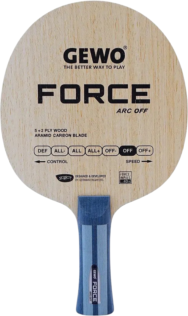 Ракетка для настільного тенісу Gewo Force ARC OFF, Inventus XT Pro 52.5 + 50.0, FL (1163700001) - Фото 1