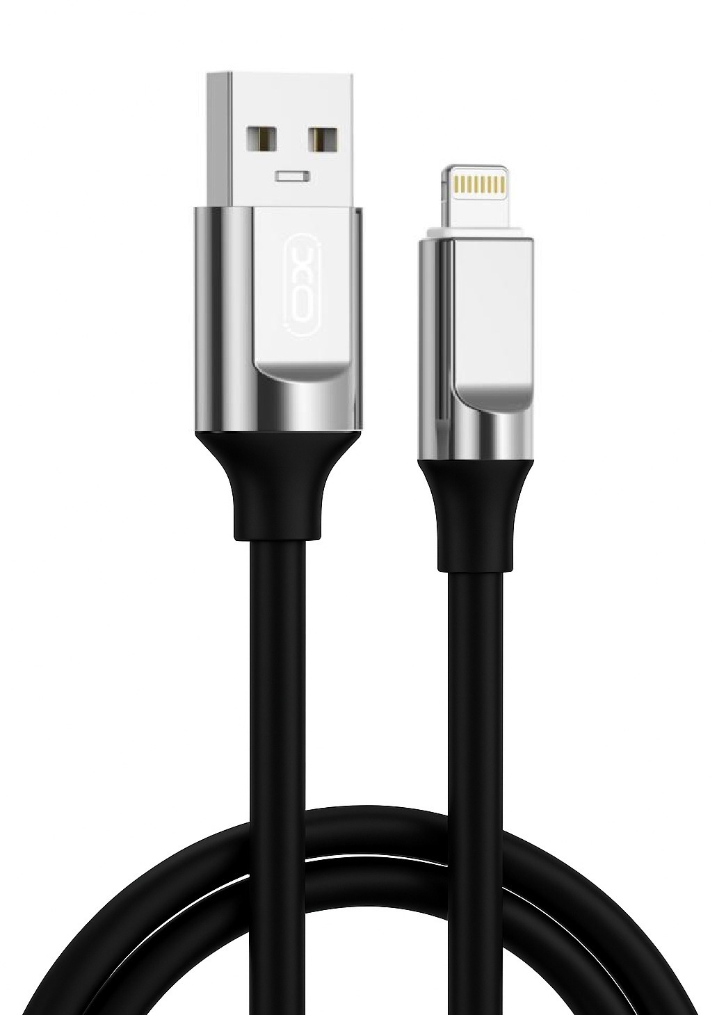 Кабель синхронизации данных XO Liquid Silicone Rubber USB-A to Lightning 6A  1m (NB251_L_Black) - Фото 1