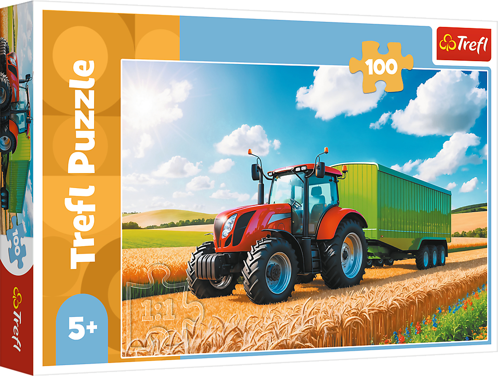 Купити Пазли (5-7 років) Trefl Сільськогосподарська техніка - трактор із причепом 100 ел. (5900511164947) - Фото 1 Пазли (5-7 років) Trefl Сільськогосподарська техніка - трактор із причепом 100 ел. (5900511164947) - Фото 1