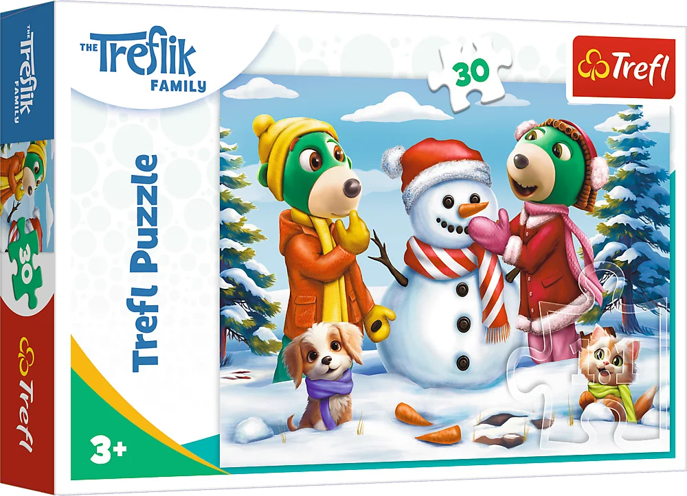 Пазли (3-4 роки) Trefl The Treflik Family Зимові розваги Трефліка 30 ел. (5900511183009) - Фото 1