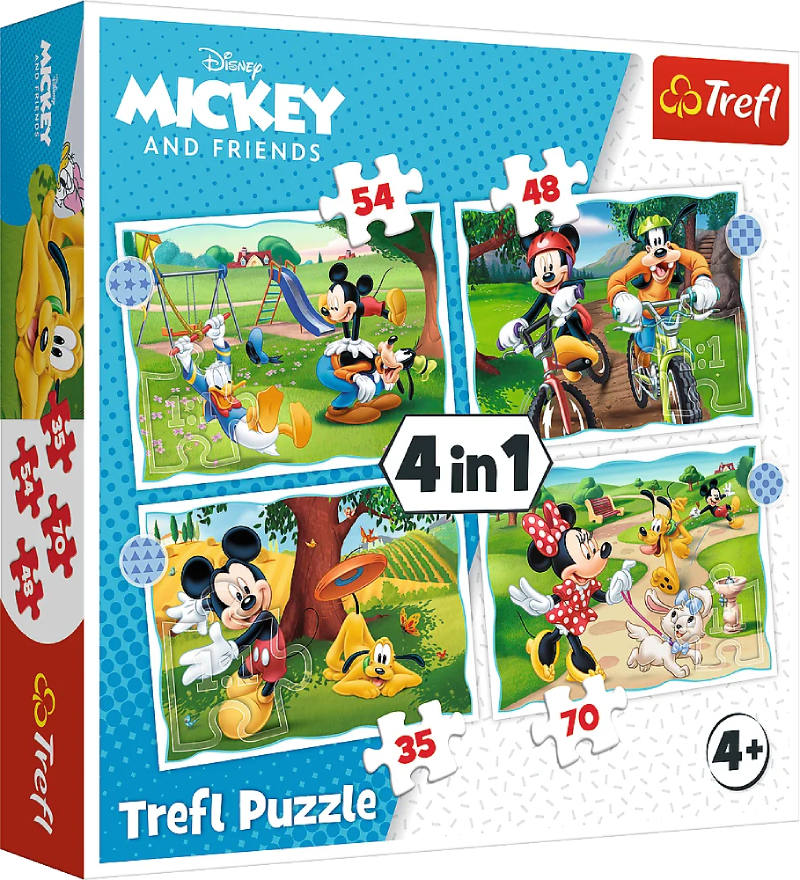 Пазлы (3-4 года) Trefl 4в1 Mickey&friends Хороший день (5900511346046) - Фото 1