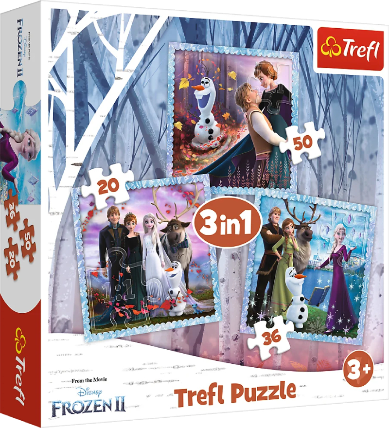 Пазлы (3-4 года) Trefl 3в1 Frozen Волшебная история (5900511348538) - Фото 1
