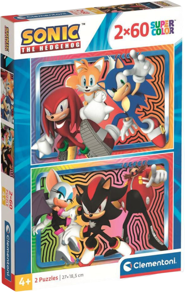 Купити Пазли (3-4 роки) Clementoni 2в1 Sonic 2 шт. по 60 ел. (24821) - Фото 1 Пазли (3-4 роки) Clementoni 2в1 Sonic 2 шт. по 60 ел. (24821) - Фото 1