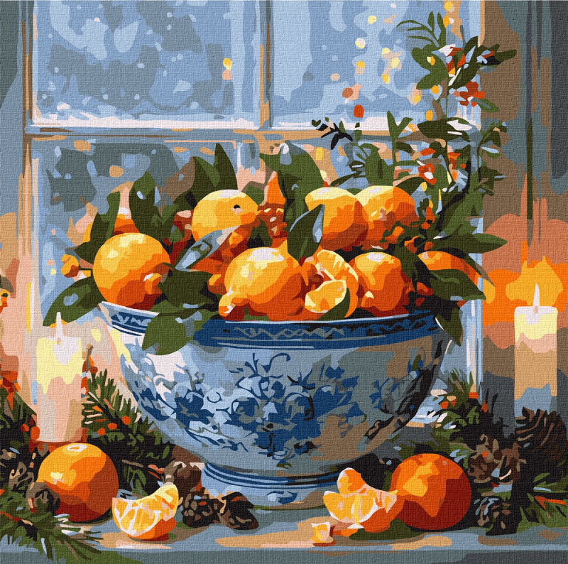 Картина за номерами Ideyka Цитруси у вазі 40х40 (KHO5742) - Фото 1