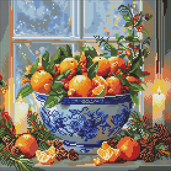 Алмазний живопис Ideyka Цитруси у вазі 40х40 (AMO20007) - Фото 1