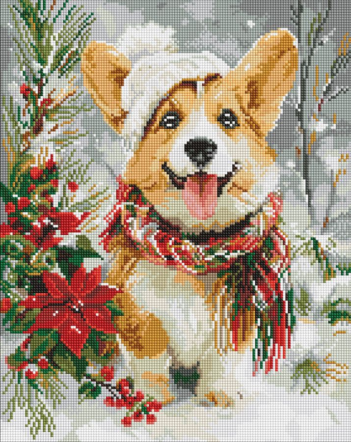 Алмазний живопис Ideyka Щасливий песик 40х50 (AMO20014) - Фото 1