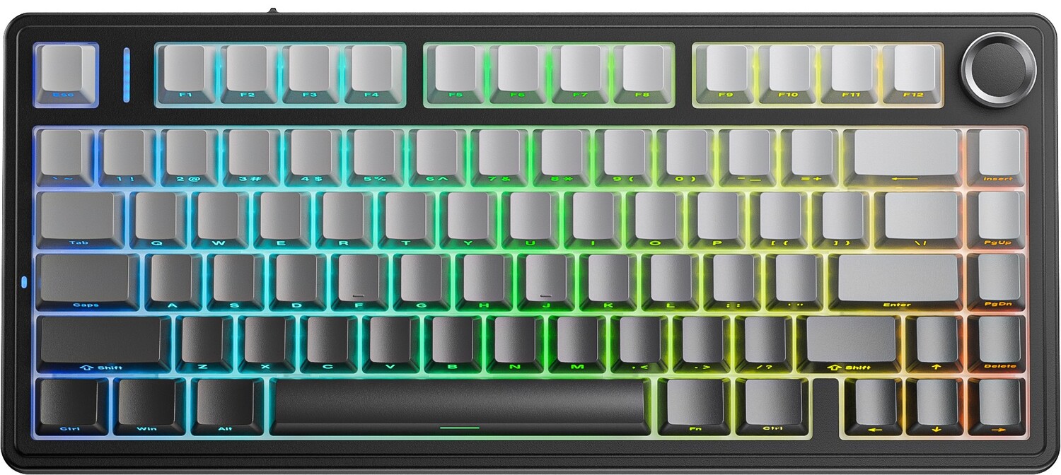 Купити Клавіатура бездротова ігрова Aula F75 Gasket Reaper Black/Grey (6948391209913) - Фото 1 Клавіатура бездротова ігрова Aula F75 Gasket Reaper Black/Grey (6948391209913) - Фото 1