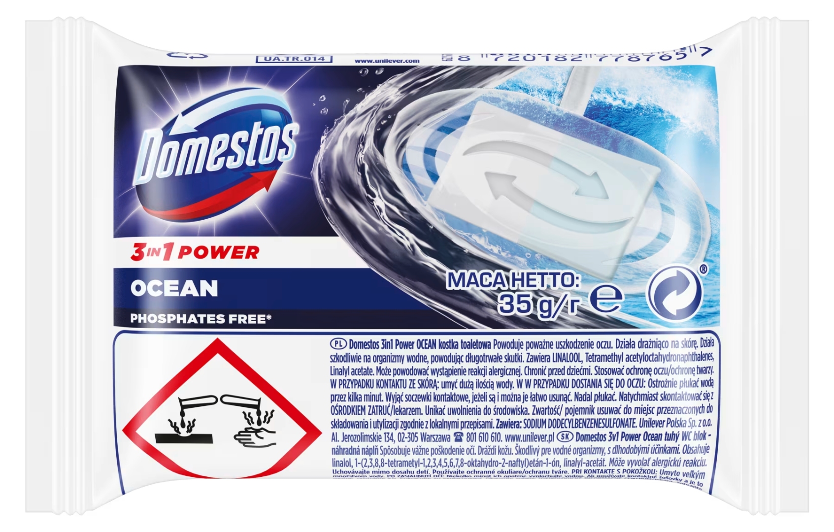Купить Туалетный блок Domestos сменный, Атлантик 35 г - Фото 1 Туалетный блок Domestos сменный, Атлантик 35 г - Фото 1