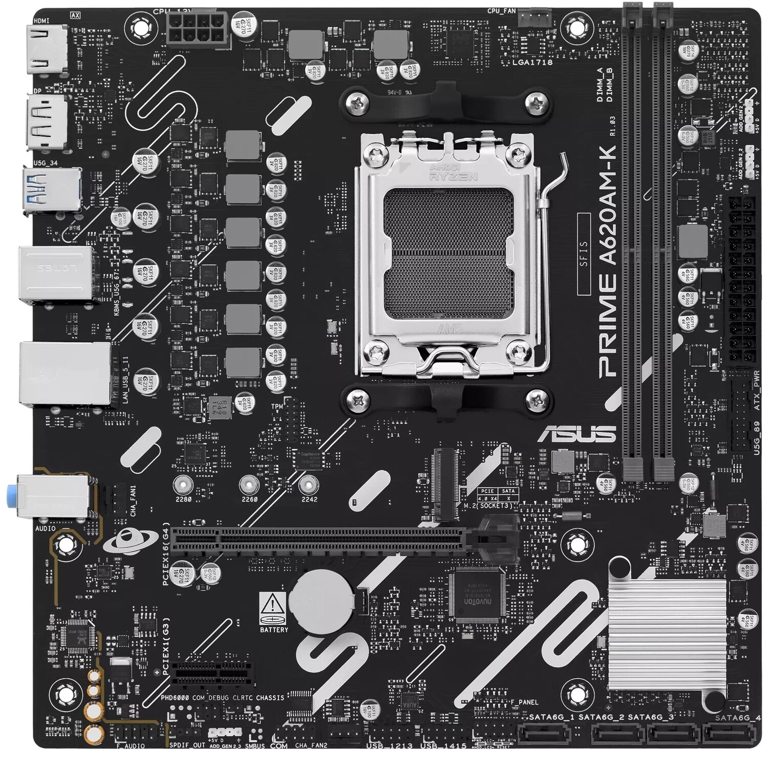 Купить Материнская плата Asus PRIME A620AM-K DDR5 - Фото 1 Материнская плата Asus PRIME A620AM-K DDR5 - Фото 1