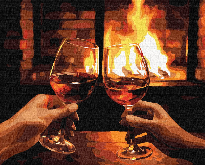 Купить Картина по номерам Ideyka Греемся у камина 40x50 см (KHO8369) - Фото 1 Картина по номерам Ideyka Греемся у камина 40x50 см (KHO8369) - Фото 1