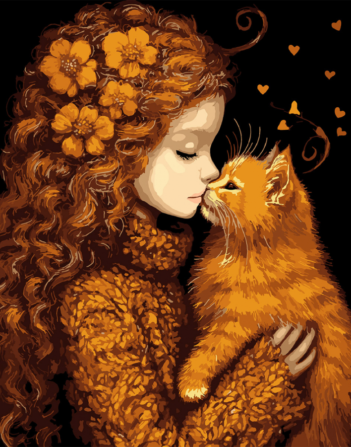 Купити Картина за номерами Santi Дівчинка та кошеня 40х50 см (955745) - Фото 1 Картина за номерами Santi Дівчинка та кошеня 40х50 см (955745) - Фото 1