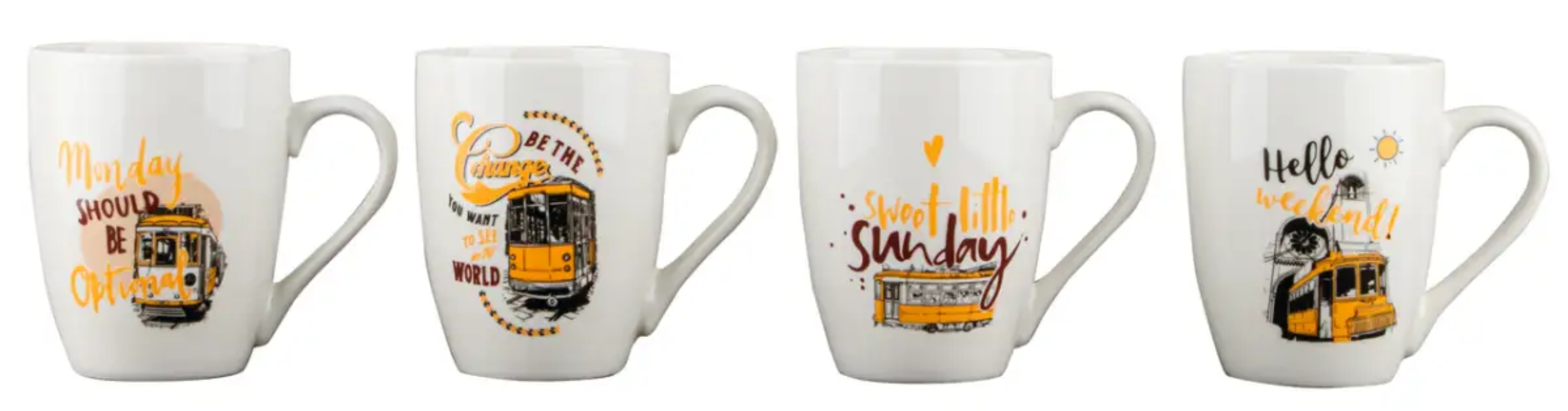 Чашка Vittora Айворі Жовтий трамвай 340мл в асортименті (VT-C-126340) - Фото 1