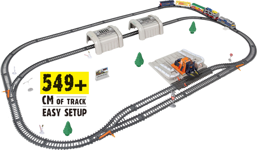 Купити Залізнична техніка набір BSQ з автонавантажувачем (2084) - Фото 1 Залізнична техніка набір BSQ з автонавантажувачем (2084) - Фото 1